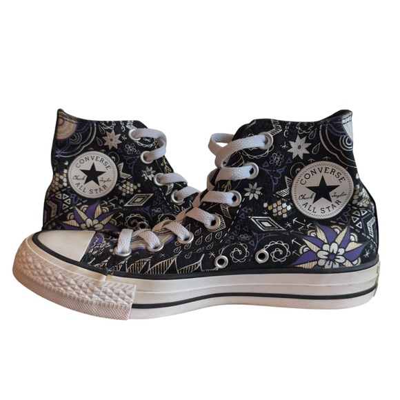 Converse All Star High Top Shoes Black/Electric Purple/White Women's 6 - Picture 5 of 8